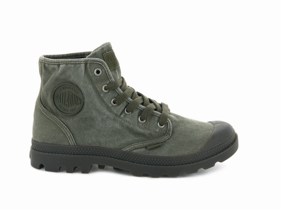 Palladium Pampa Hi Mens Boots Dark Olive Australia [ZLUBNV-412]